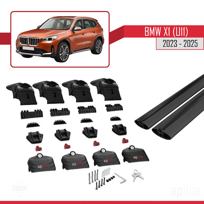 Compatibile con BMW X1 (U11) 2023-2025 ACE-2 Barre portatutto per auto, barre portatutto in alluminio nero, 2 barre