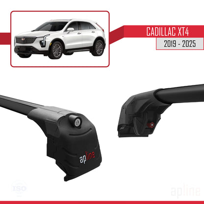 Compatible avec Cadillac XT4 2019-2025 ACE-2 Barres de Toit Railing Porte-Bagages de Voiture Noir Aluminium 2 Barres