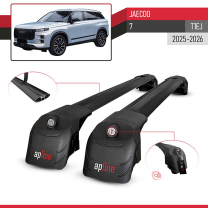 Compatible avec JAECOO 7 (T1EJ) 2025-2026 ACE-2 modèle Barres de Toit Railing Porte-Bagages de Voiture Noir Aluminium Barres