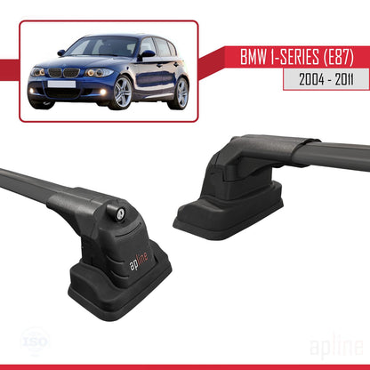 Kompatibel mit BMW 1er (E87) 2004-2011 ACE-3 Dachträger, Auto-Dachgepäckträger, schwarzes Aluminium, 2 Querträger