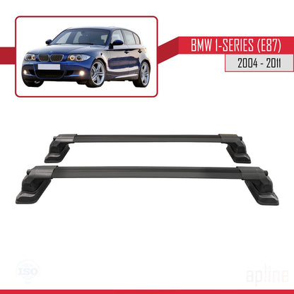Kompatibel mit BMW 1er (E87) 2004-2011 ACE-3 Dachträger, Auto-Dachgepäckträger, schwarzes Aluminium, 2 Querträger