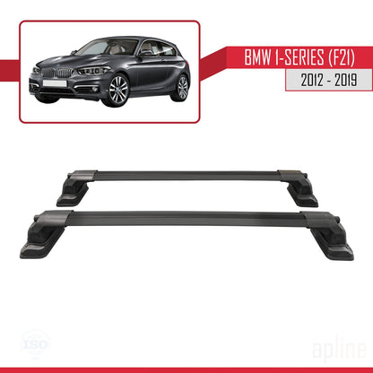 Compatible avec BMW Série 1 (F21) 2012-2019 ACE-3 Barres de Toit Railing Porte-Bagages de Voiture Noir Aluminium 2 Barres