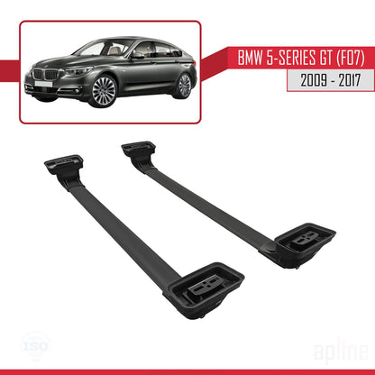 Compatibile con BMW Serie 5 Gran Turismo (F07) 2009-2017 ACE-3 Barre portatutto per auto Portapacchi in alluminio nero 2 barre