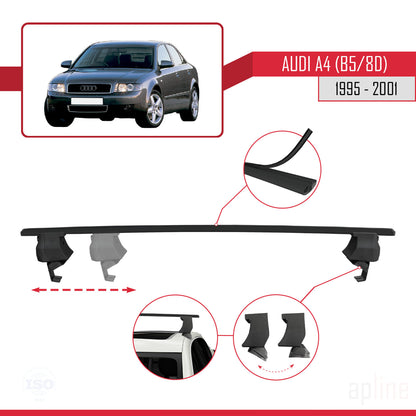 Compatible avec A4 (B5) 1995-2001 ACE-4 Barres de Toit Railing Porte-Bagages de Voiture Noir Aluminium 2 Barres
