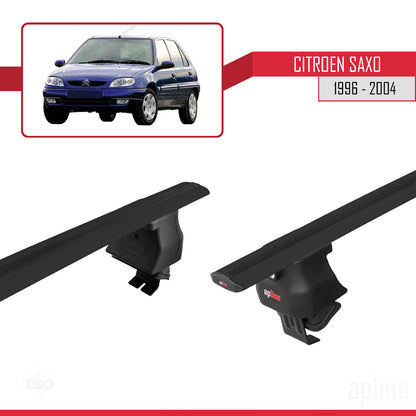 Compatible avec Citroen Saxo 1996-2004 ACE-4 Barres de Toit Railing Porte-Bagages de Voiture Noir Aluminium 2 Barres