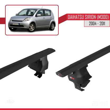 Compatible avec Daihatsu Sirion (M300) 2004-2011 ACE-4 Barres de Toit Railing Porte-Bagages de Voiture Noir Aluminium 2 Barres