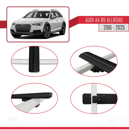 Compatibile con A4 (B9) Allroad 2016-2025 modello BASIC Barre portatutto per auto Portapacchi in alluminio nero 2 barre