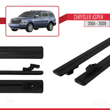 Compatible avec Chrysler Aspen 2004-2009 BASIC Model Barres de Toit Railing Porte-Bagages de Voiture Noir Aluminium 2 Barres