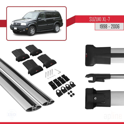 Compatible avec Suzuki XL-7 1998-2006 FLY Model Barres de Toit Railing Porte-Bagages de Voiture Gris Aluminium 2 Barres
