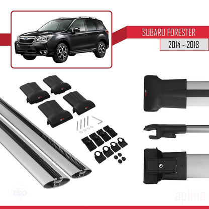 Compatible avec Subaru Forester 4 (SJ) 2014-2018 FLY Model Barres de Toit Railing Porte-Bagages de Voiture Gris Aluminium 2 Barres