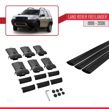 Compatible avec Land Rover Freelander (L314) 1998-2006 FLY Model Barres de Toit Railing Porte-Bagages de Voiture Noir Aluminium 3 Barres