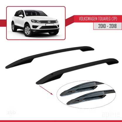 Compatible avec Volkswagen Touareg 2 (7P) 2010-2018 (Empattement Court L1/H1) Rails de Toit Porte-bagages sur le Toit (Modèle Adhésif) Noir