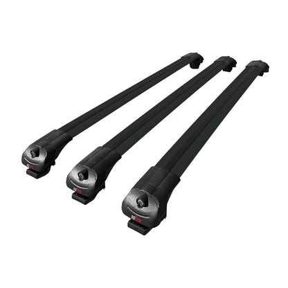 Compatible avec Kia Borrego (HM) 2008-2019 ACE-1 Barres de Toit Railing Porte-Bagages de Voiture Noir Aluminium 3 Barres