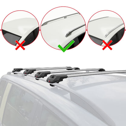 Compatible avec Nissan NV200 (M20) 2010-2019 ACE-1 Barres de Toit Railing Porte-Bagages de Voiture Gris Aluminium 4 Barres
