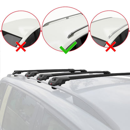 Compatible avec Volkswagen T5 Caravelle 2003-2015 ACE-1 Barres de Toit Railing Porte-Bagages de Voiture Noir Aluminium 4 Barres