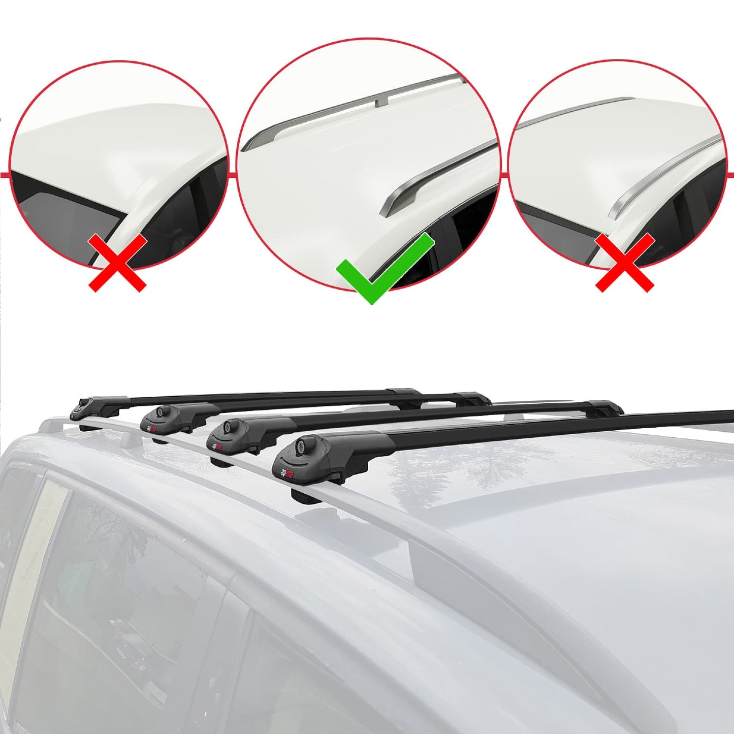 Compatible avec Mercedes Classe V 3 (W447) 2014-2025 ACE-1 Barres de Toit Railing Porte-Bagages de Voiture Noir Aluminium 4 Barres