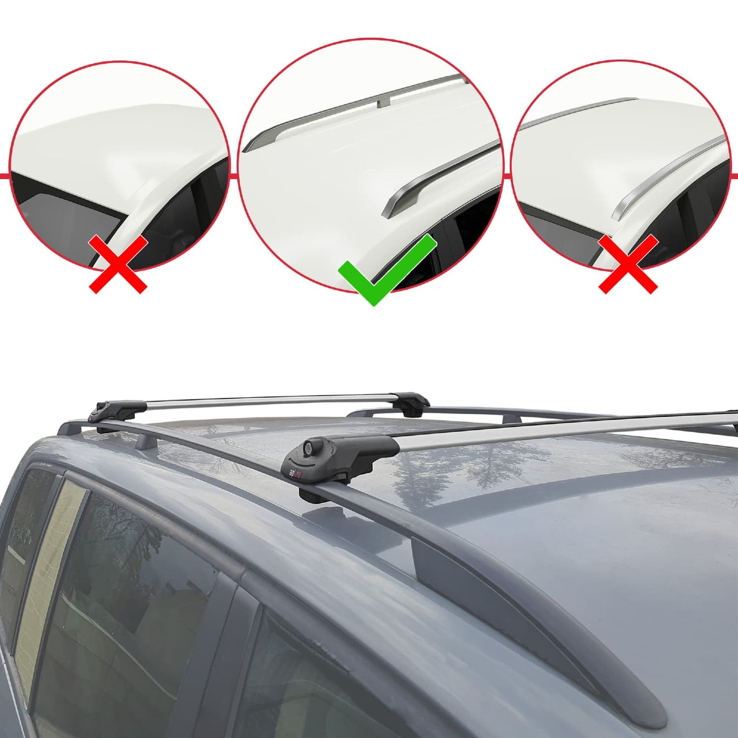 Compatible avec Hyundai Inster 2025-2026 ACE-1 Barres de Toit Railing Porte-Bagages de Voiture Gris Aluminium 2 Barres