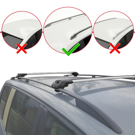 Compatible with Nissan Qashqai 2 (J11) Pre-Facelift 2014-2017 ACE-1 Car Roof Rack Cross Bar Grey Aluminium 2 Bars