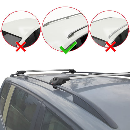 Compatible with Ford Transit/Tourneo Connect 2002-2013 ACE-1 Car Roof Rack Cross Bar Grey Aluminium 2 Bars