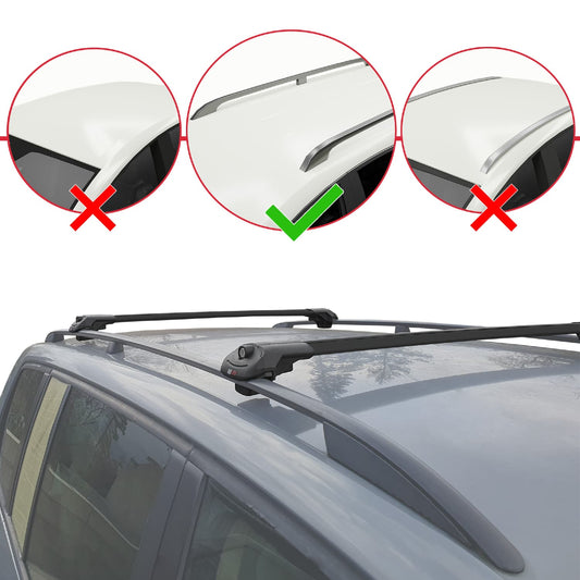 Compatible avec A6 (C5) Allroad 1999-2005 ACE-1 Barres de Toit Railing Porte-Bagages de Voiture Noir Aluminium 2 Barres