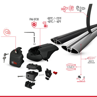 Compatible avec JAECOO 7 (T1EJ) 2025-2026 ACE-2 modèle Barres de Toit Railing Porte-Bagages de Voiture Noir Aluminium Barres