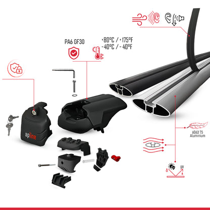 Compatible avec Toyota Proace City Verso 2023-2026 ACE-2 modèle Barres de Toit Railing Porte-Bagages de Voiture Gris Aluminium Barres