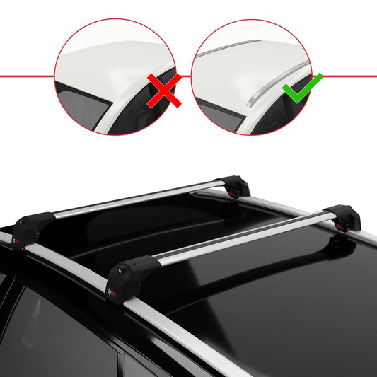 Compatible avec Audi SQ7 2024-2025 ACE-2 Barres de Toit Railing Porte-Bagages de Voiture Gris Aluminium 2 Barres