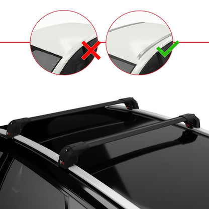 Compatible with Kia Sorento 3 (UM) Prime 2015-2020 ACE-2 Car Roof Rack Cross Bar Black Aluminium 2 Bars