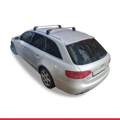 Compatible avec Audi A4 (B8) Avant 2008-2015 ACE-2 modèle Barres de Toit Railing Porte-Bagages de Voiture Gris Aluminium Barres