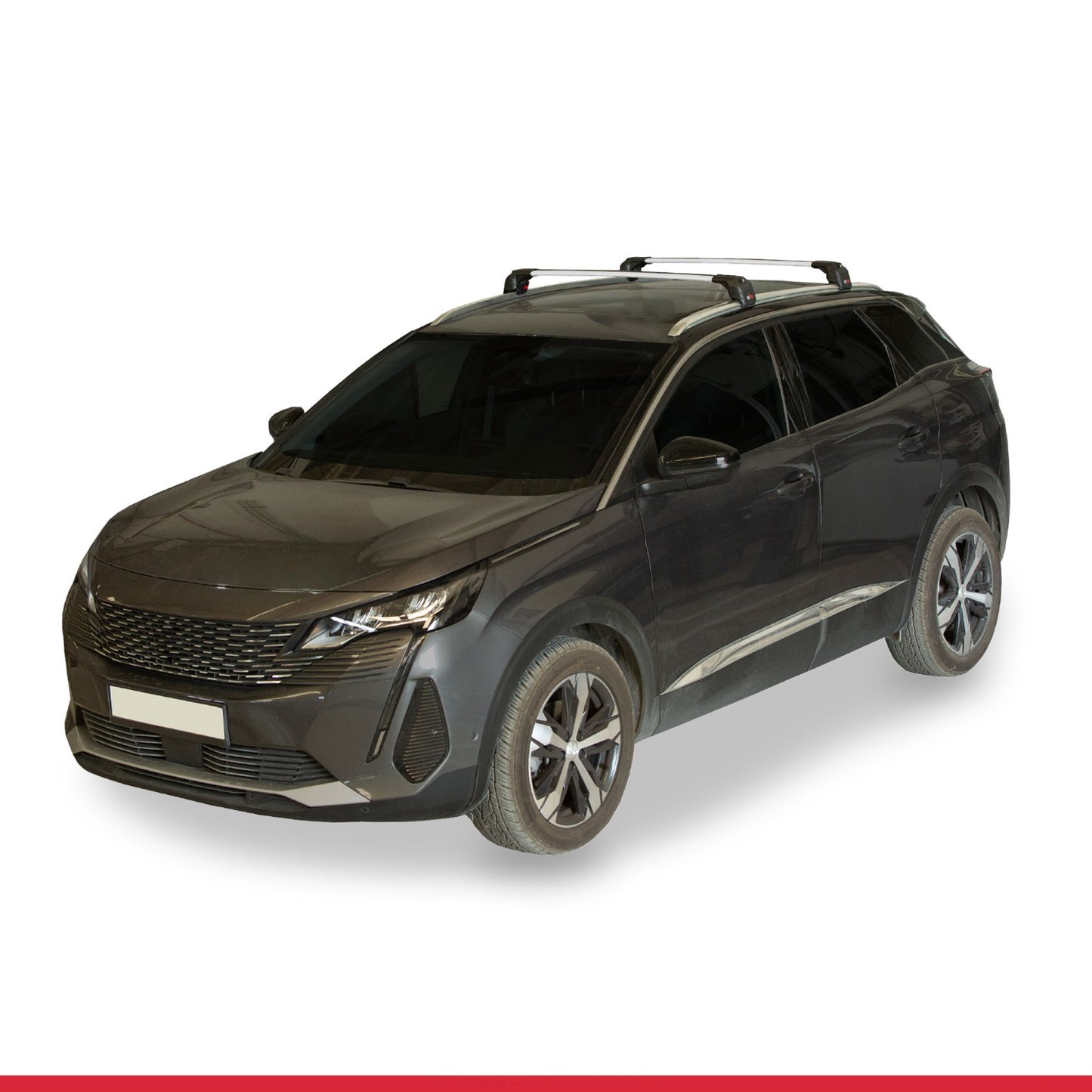 Compatible with Peugeot 3008 II (P84) Pre-Facelift 2017-2020 ACE-2 Car Roof Rack Cross Bar Grey Aluminium 2 Bars