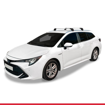 Compatible avec Toyota Corolla Touring/Estate (E210) 2019-2026 ACE-2 modèle Barres de Toit Railing Porte-Bagages de Voiture Gris Aluminium Barres