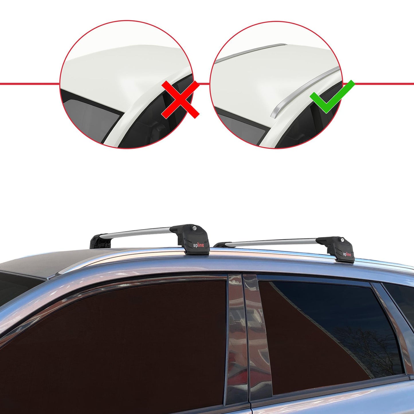Compatible avec Suzuki Vitara/Escudo (LY) 2015-2026 ACE-2 modèle Barres de Toit Railing Porte-Bagages de Voiture Gris Aluminium Barres