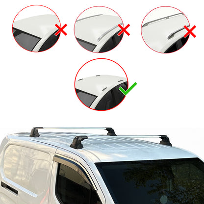 Compatible avec Fiat Doblo 2 2010-2022 ACE-3 Barres de Toit Railing Porte-Bagages de Voiture Gris Aluminium 2 Barres