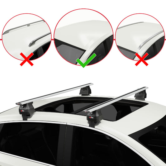 Compatible with Nissan Qashqai 2 (J11) Pre-Facelift 2014-2017 ACE-4 Car Roof Rack Cross Bar Grey Aluminium 2 Bars