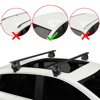 Compatible avec Peugeot 308 II (T9) 2014-2021 ACE-4 Barres de Toit Railing Porte-Bagages de Voiture Noir Aluminium 2 Barres