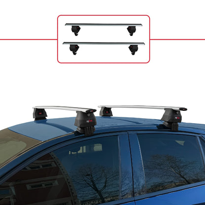 Compatible avec Opel/Vauxhall Corsa F 2019-2025 ACE-4 Barres de Toit Railing Porte-Bagages de Voiture Gris Aluminium 2 Barres