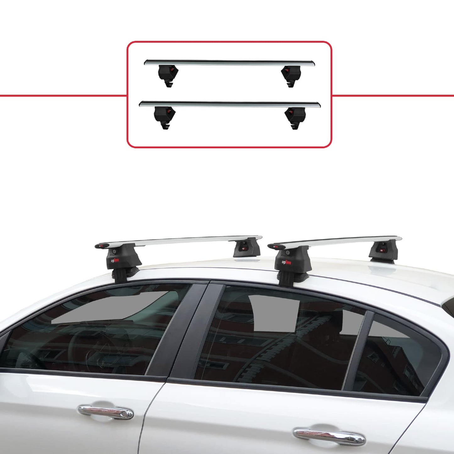 Compatible avec Fiat Egea Berline 2015-2025 ACE-4 Barres de Toit Railing Porte-Bagages de Voiture Gris Aluminium 2 Barres