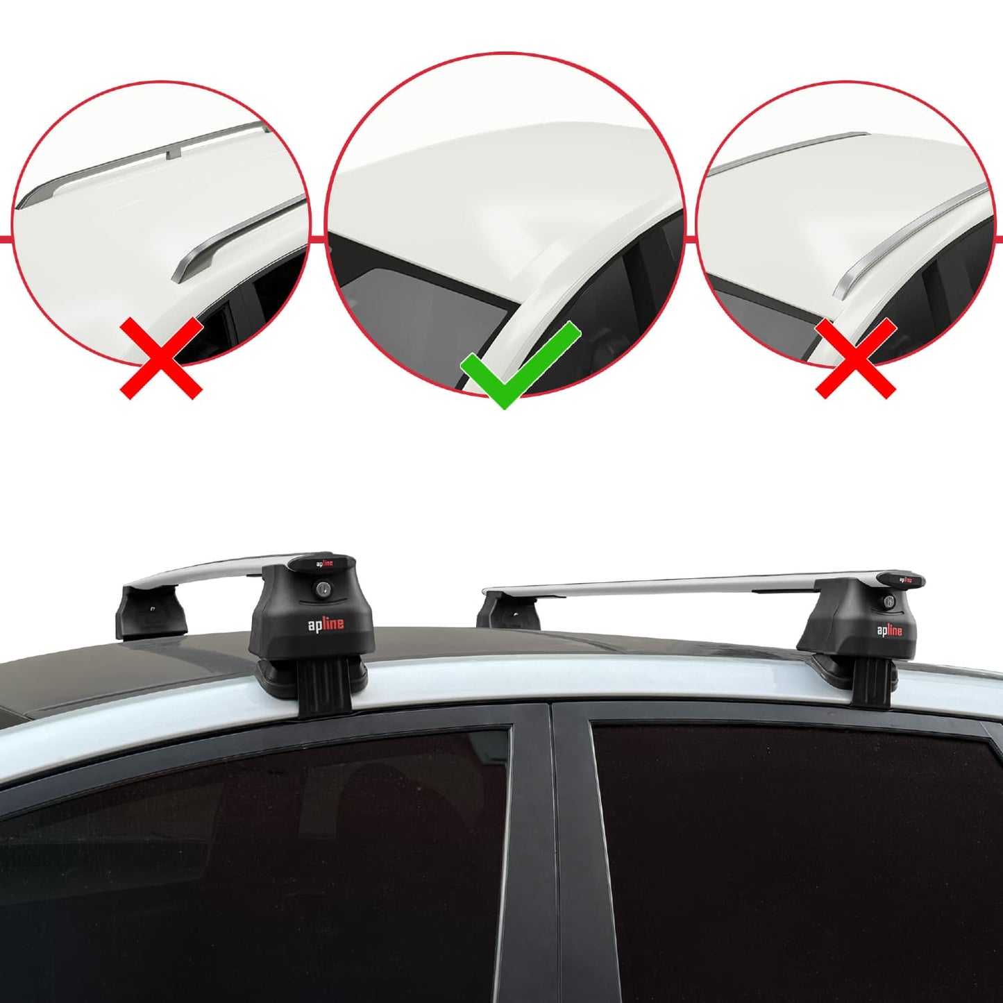 Compatible with Hyundai ix20 (JC) 2011-2019 ACE-4 Car Roof Rack Cross Bar Grey Aluminium 2 Bars