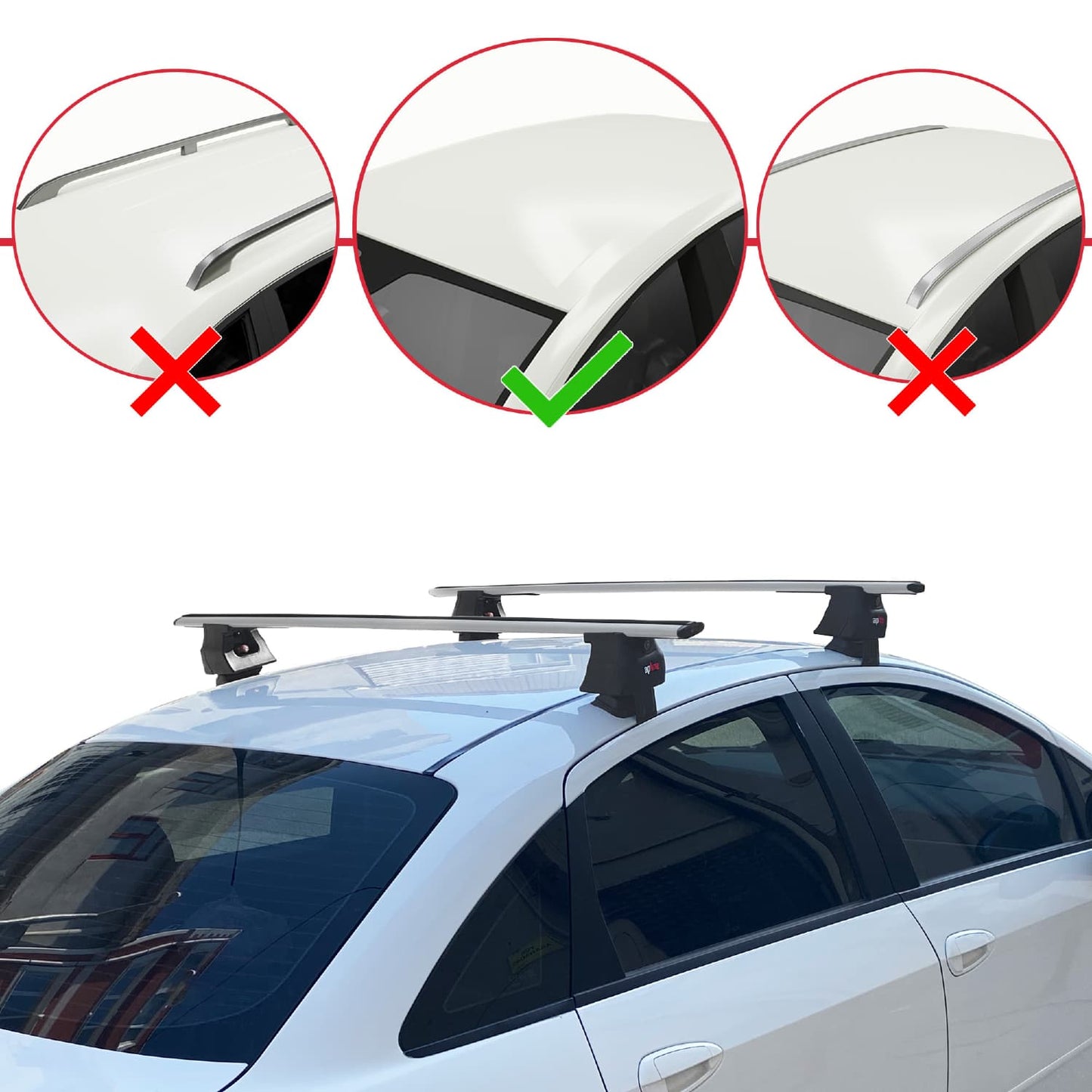 Compatible avec Fiat Linea (323) 2007-2016 ACE-4 Barres de Toit Railing Porte-Bagages de Voiture Gris Aluminium 2 Barres