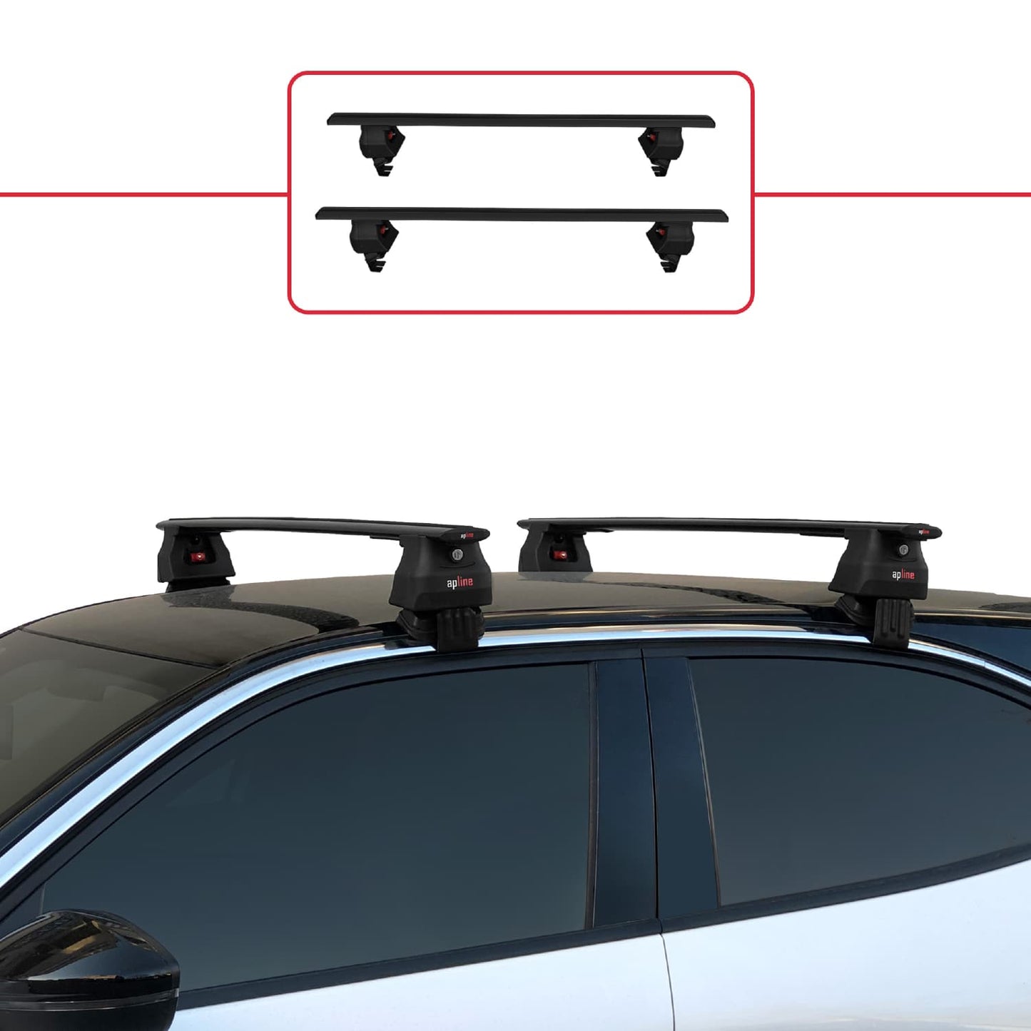 Compatible avec Opel/Vauxhall Mokka B 2021-2025 ACE-4 Barres de Toit Railing Porte-Bagages de Voiture Noir Aluminium 2 Barres