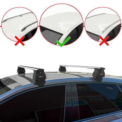 Compatible avec Volkswagen Polo 6 (AE1) Post-Facelift 2021-2025 ACE-4 Barres de Toit Railing Porte-Bagages de Voiture Gris Aluminium 2 Barres