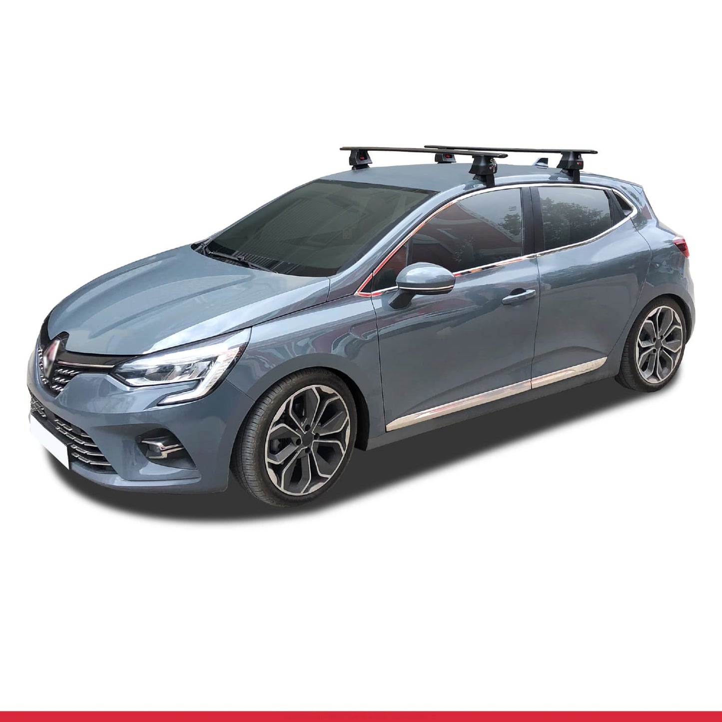 Compatible avec Renault Clio 5 2019-2025 ACE-4 Barres de Toit Railing Porte-Bagages de Voiture Noir Aluminium 2 Barres