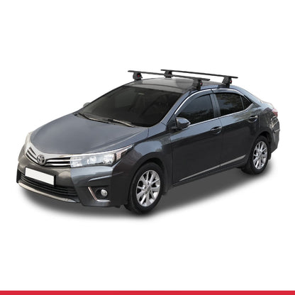 Compatible avec Toyota Corolla 11 (E180) 2013-2018 ACE-4 Barres de Toit Railing Porte-Bagages de Voiture Noir Aluminium 2 Barres