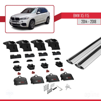 Kompatibel mit BMW X5 (F15) 2014-2018 ACE-2 Dachträger Autodachträger Graues Aluminium 2 Stangen