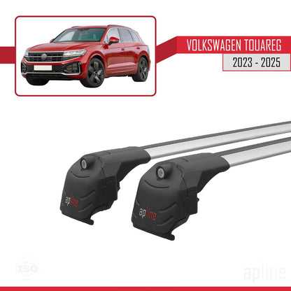 Compatible avec VW Touareg 2023-2025 ACE-2 Barres de Toit Railing Porte-Bagages de Voiture Gris Aluminium 2 Barres