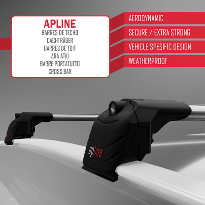 Compatible with Kia EV5 2024-2025 ACE-2 Car Roof Rack Cross Bar Grey Aluminium 2 Bars