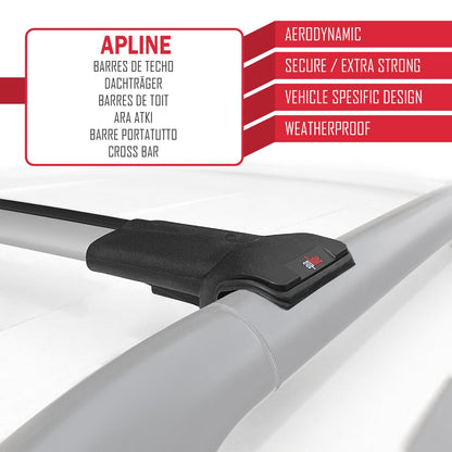 Compatible avec Jeep Cherokee 4 (KK) 2008-2013 FLY Model Barres de Toit Railing Porte-Bagages de Voiture Gris Aluminium 2 Barres