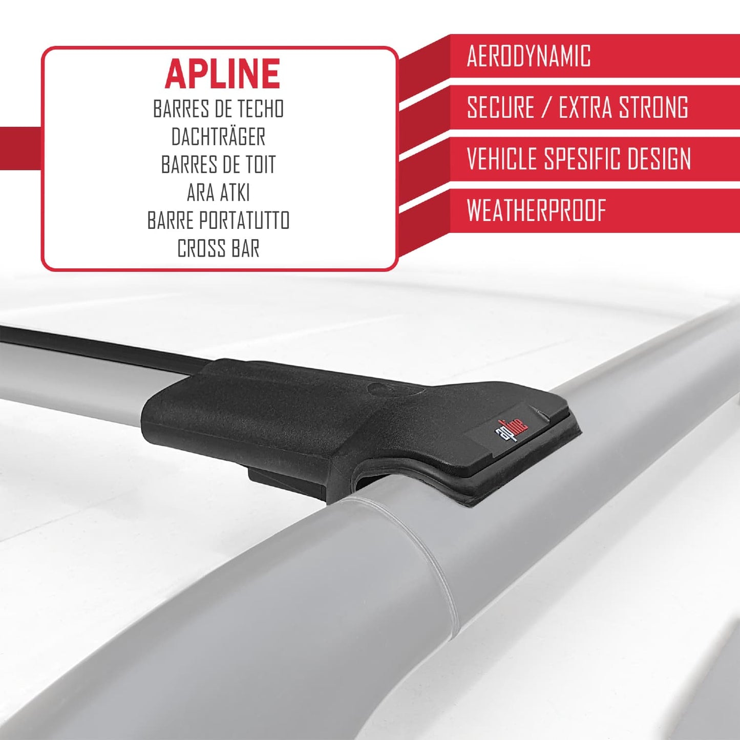 Compatibile con Fiat Doblo 3 2023-2025 Modello FLY Barre Portatutto Railing Portapacchi Auto Alluminio Grigio 2 Barre