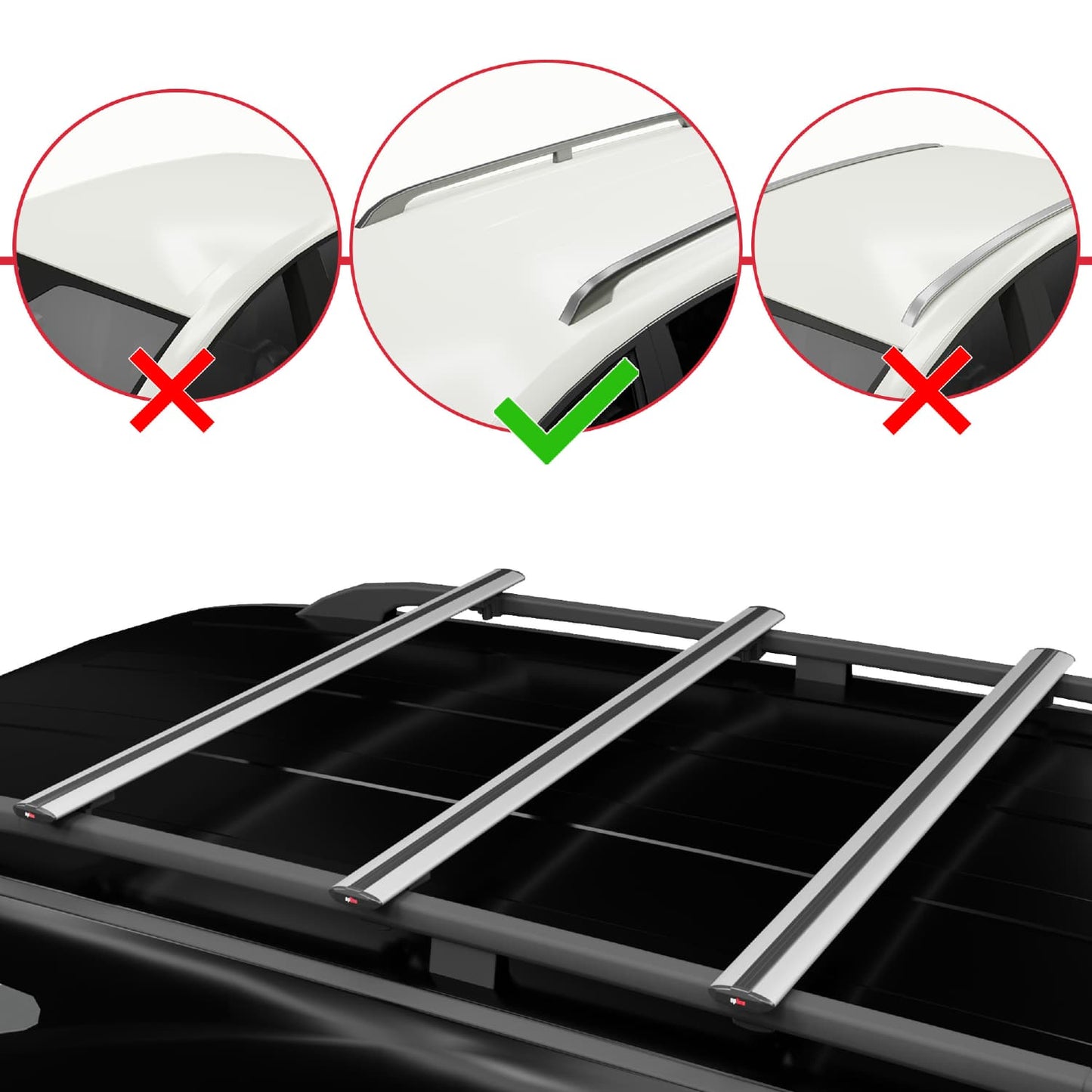 Compatible avec Subaru Tribeca 2008-2014 BASIC Model Barres de Toit Railing Porte-Bagages de Voiture Gris Aluminium 3 Barres