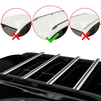 Compatible avec Mercedes EQV (W447) 2020-2025 BASIC Model Barres de Toit Railing Porte-Bagages de Voiture Gris Aluminium 4 Barres
